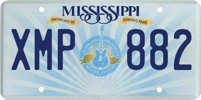MS license plate XMP882