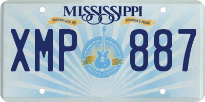 MS license plate XMP887
