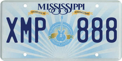 MS license plate XMP888
