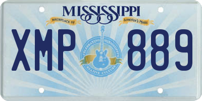 MS license plate XMP889