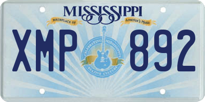 MS license plate XMP892