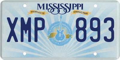 MS license plate XMP893