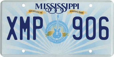 MS license plate XMP906