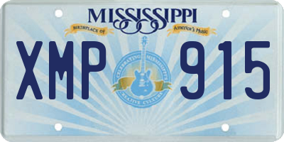 MS license plate XMP915