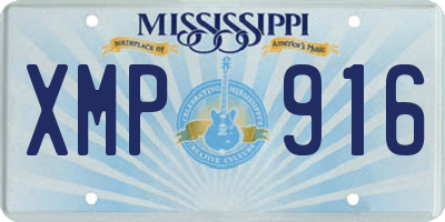 MS license plate XMP916