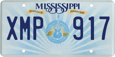 MS license plate XMP917