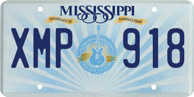 MS license plate XMP918