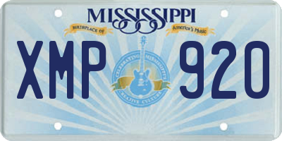 MS license plate XMP920