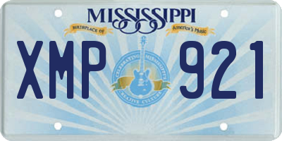 MS license plate XMP921