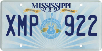 MS license plate XMP922