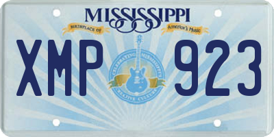 MS license plate XMP923