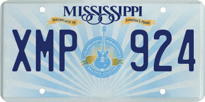 MS license plate XMP924