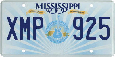 MS license plate XMP925