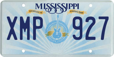MS license plate XMP927