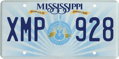 MS license plate XMP928