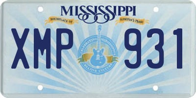 MS license plate XMP931