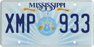 MS license plate XMP933