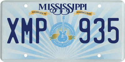 MS license plate XMP935