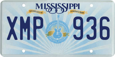 MS license plate XMP936