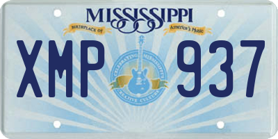 MS license plate XMP937