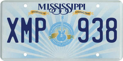 MS license plate XMP938