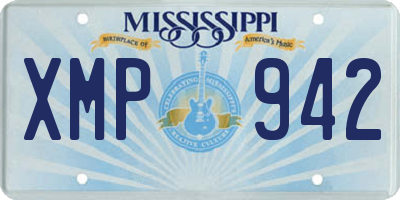MS license plate XMP942