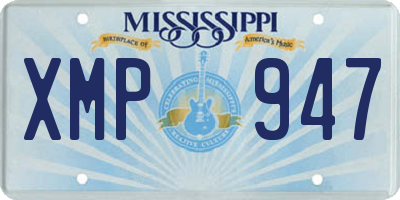 MS license plate XMP947