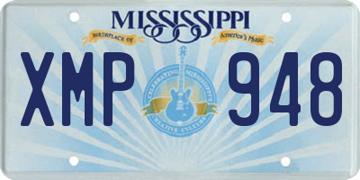 MS license plate XMP948