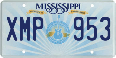 MS license plate XMP953