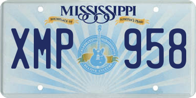 MS license plate XMP958
