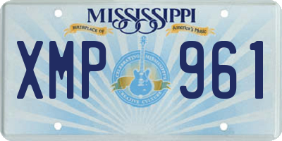 MS license plate XMP961
