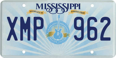 MS license plate XMP962