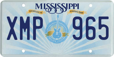 MS license plate XMP965