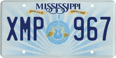 MS license plate XMP967