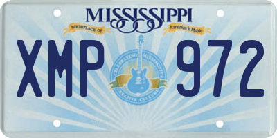 MS license plate XMP972
