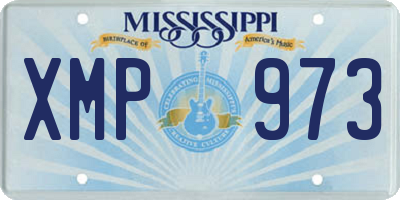 MS license plate XMP973
