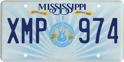MS license plate XMP974