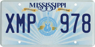 MS license plate XMP978