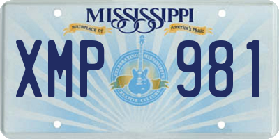 MS license plate XMP981