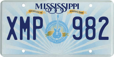 MS license plate XMP982