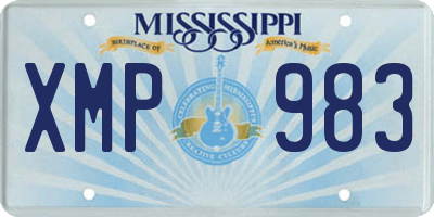 MS license plate XMP983