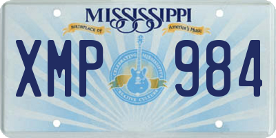 MS license plate XMP984