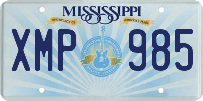 MS license plate XMP985