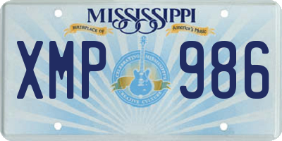 MS license plate XMP986