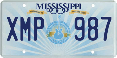 MS license plate XMP987