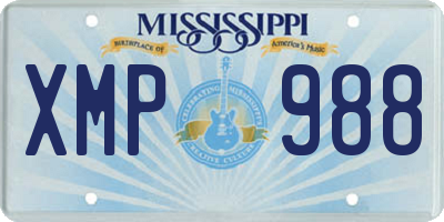MS license plate XMP988