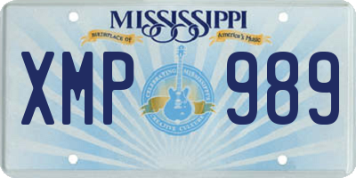 MS license plate XMP989