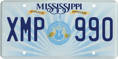 MS license plate XMP990