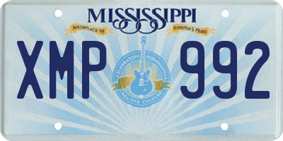 MS license plate XMP992