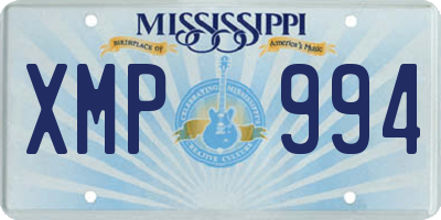 MS license plate XMP994